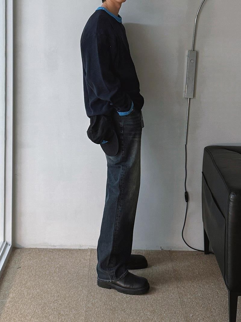 [A-P0047] フィニッシュワイドデニムパンツ (9色)