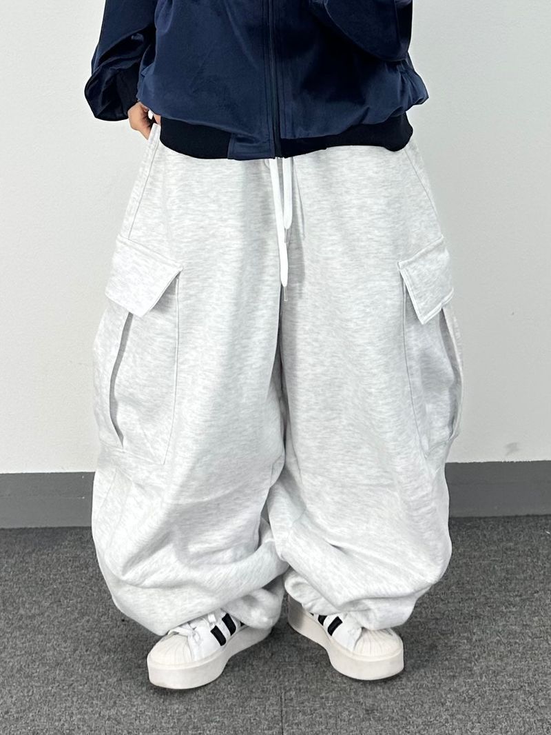 rugged fleece big balloon pants