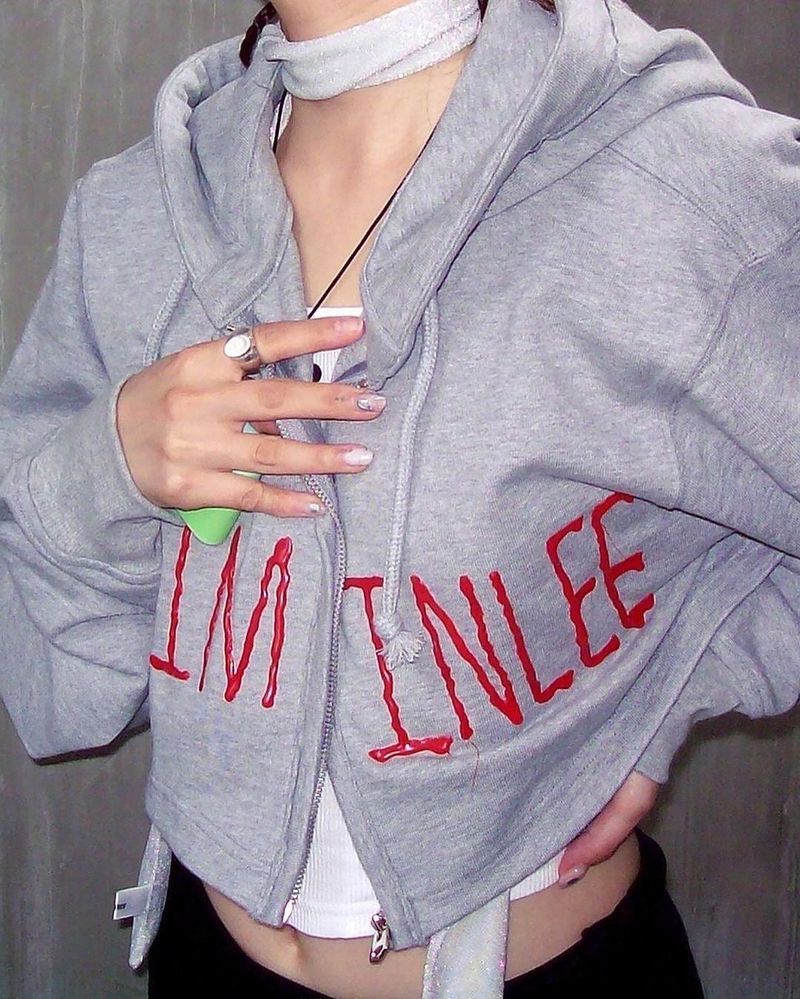 [MADE] CROP JERSEY ZIP-UP GREY