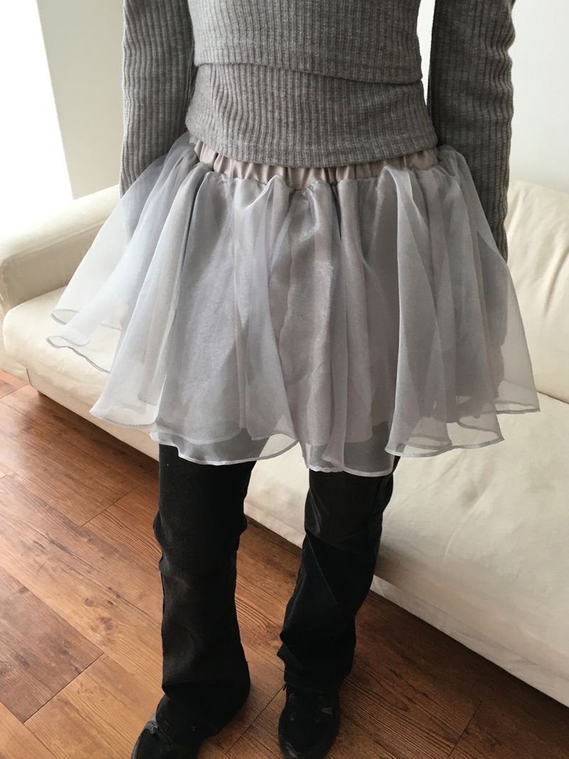 Weil organza layered flare miniskirt
