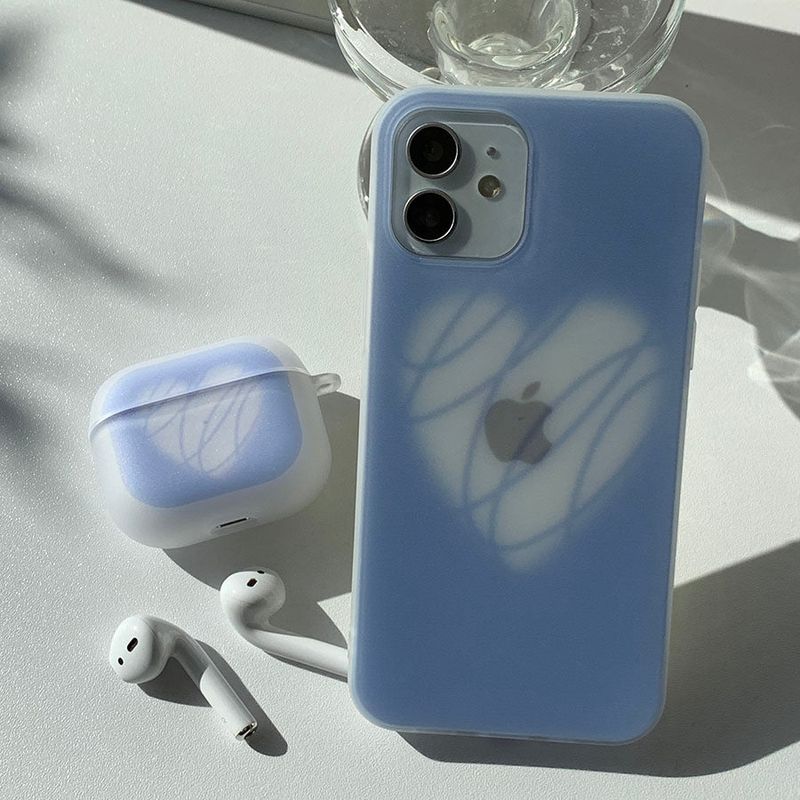 Blue - Chocolate Heart AirPods Case_matt