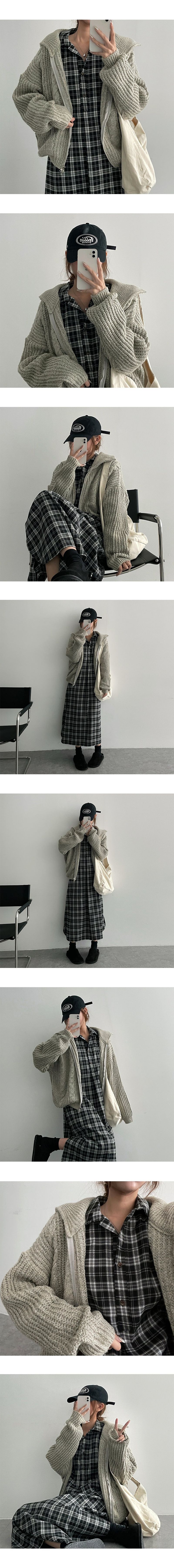[High quality!] Ritom Thin Checkered Long Dress (2 colors)