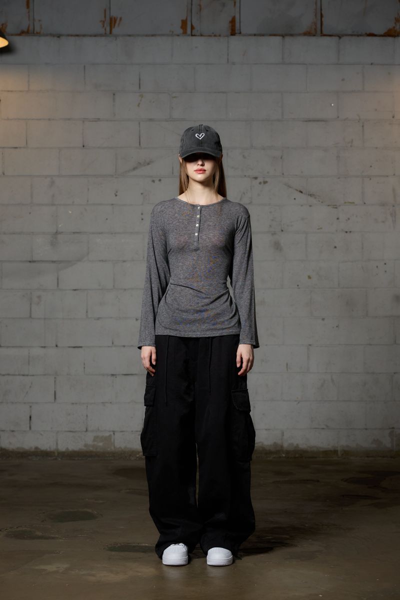 FAIRY WOOL LONG SLEEVE / CHARCOAL