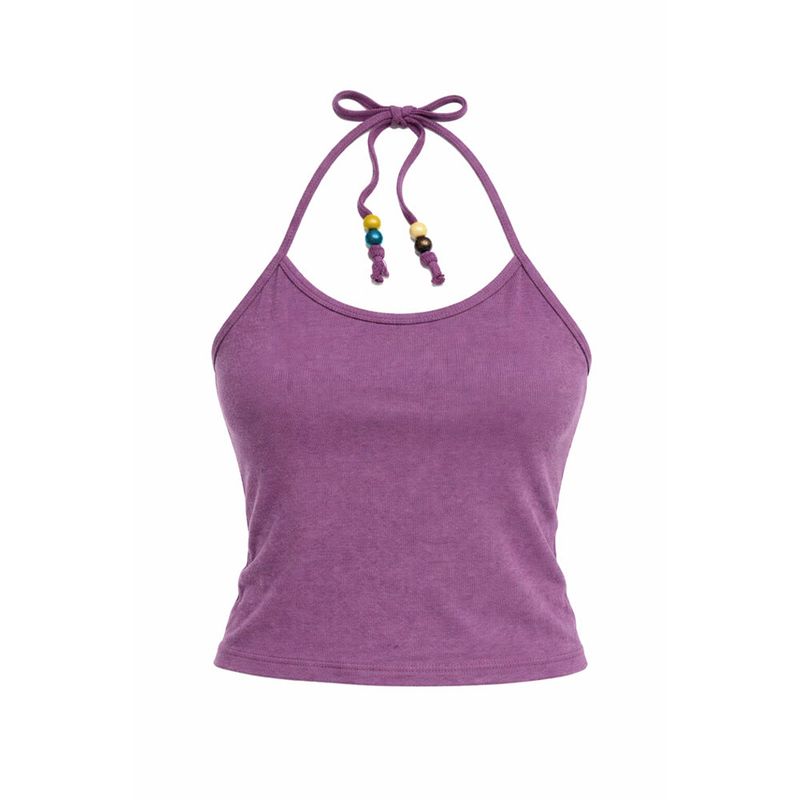 Sserpe(セルぺ)の「Beads Pigment Halter Neck Sleeveless Purple(Tops)」