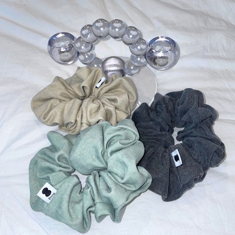 Étang Denim Scrunchie | Green