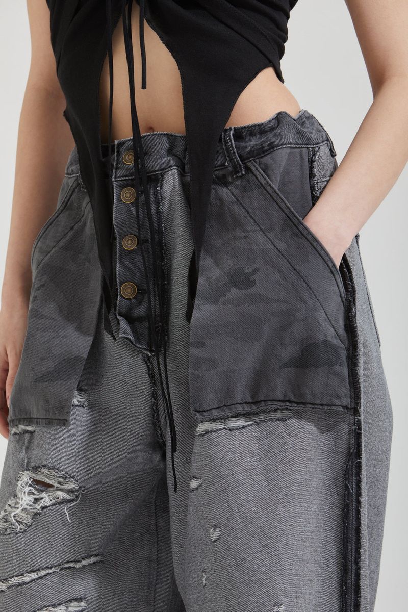 OUT FLAGE PANTS-BK
