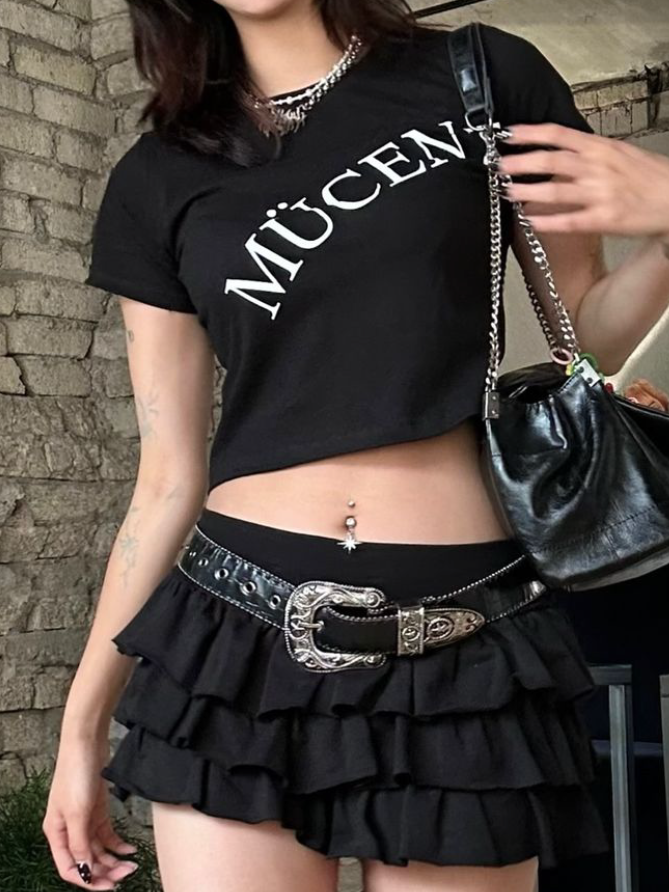 MUCENT(ムセント)の「LEATHER POINT SIGNATURE HALF T(Tops)」