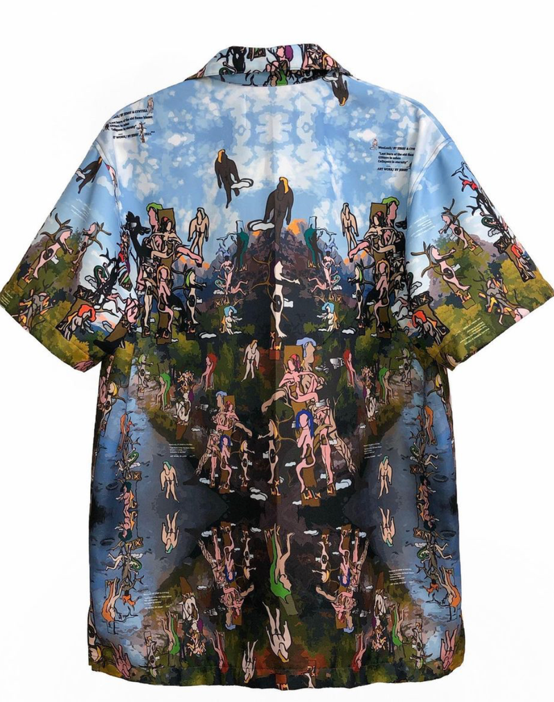 World' Print Short-Sleeves Shirt (Small Pattern)