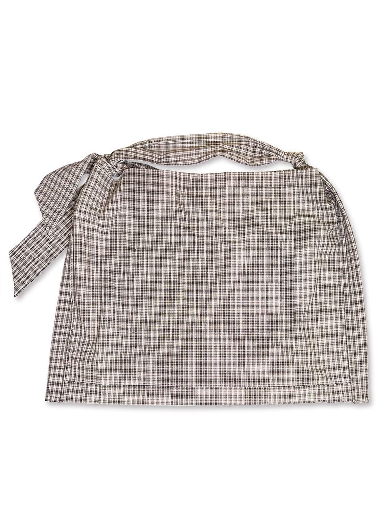 000Design Cotton Check Tie Bag / Brown