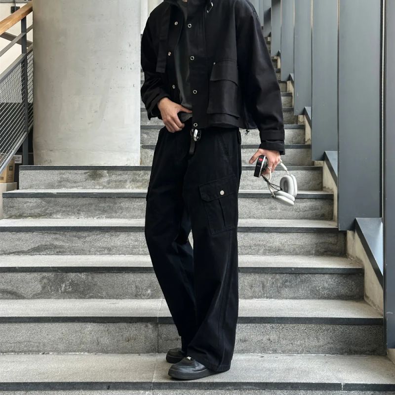 LMN Paneled Washed Cargo Wide Pants (3 colors)