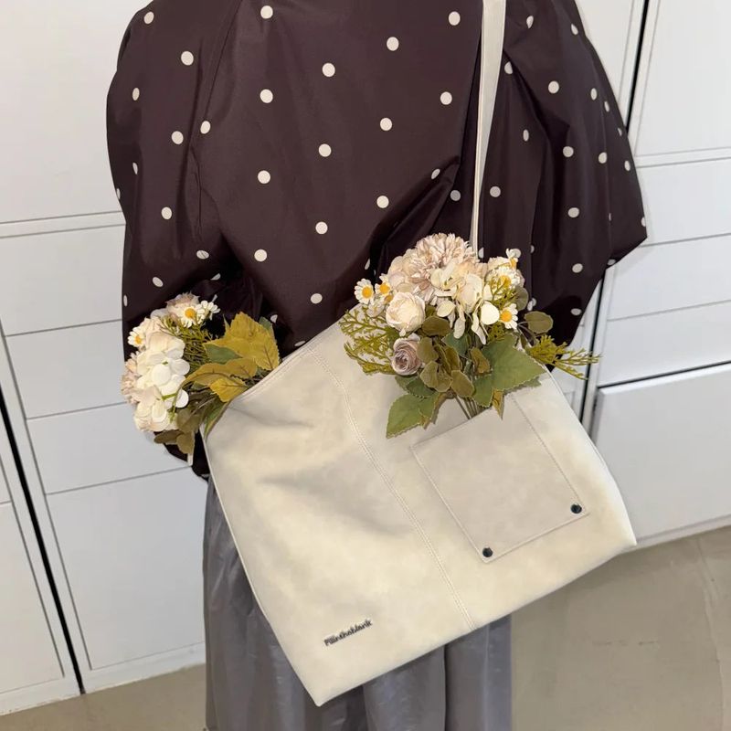 Suede Basket Bag (stone)