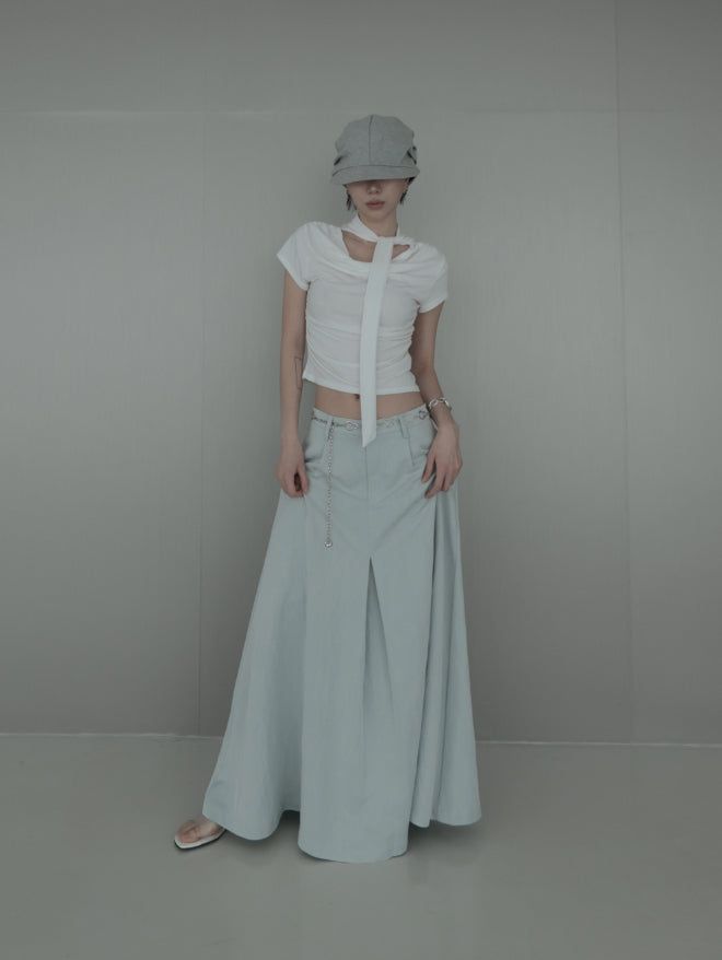 Lumar Inverted Pleated Long Skirt