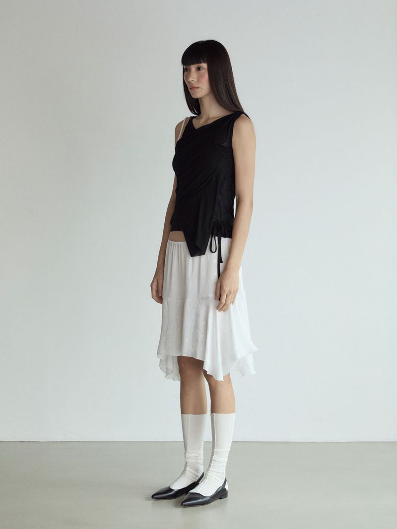 Polka Dot Skirt_White