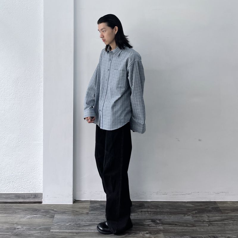 Curved Stitch Wide Trousers