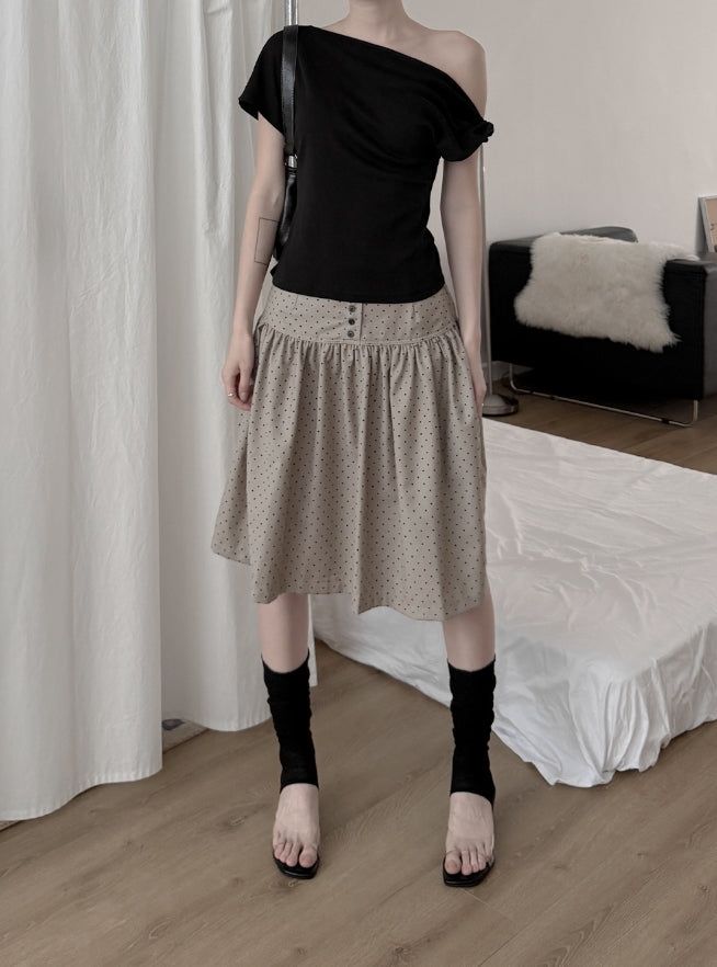 Tib Dot Midi Skirt