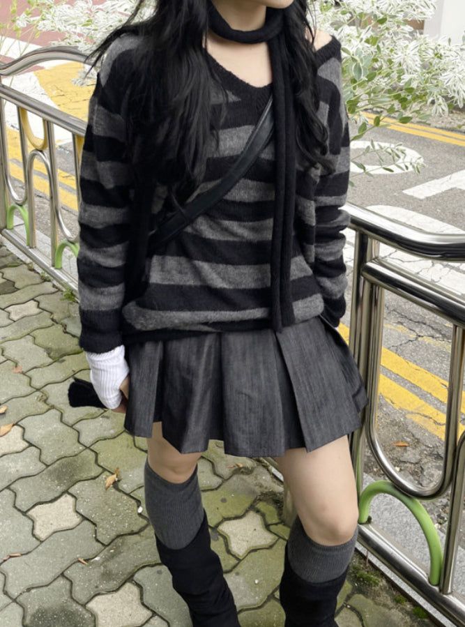 Daily Pleats Normcore Denim Skirt