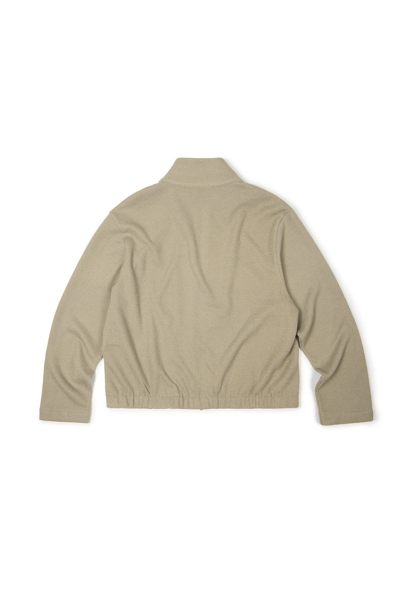 (BASE) MONO KNIT ZIP UP (BEIGE)