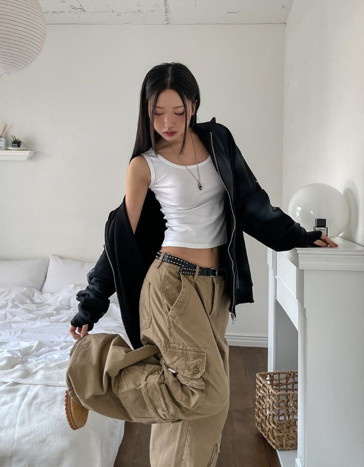 [U-BASIC] Daily Solid Crop Sleeveless