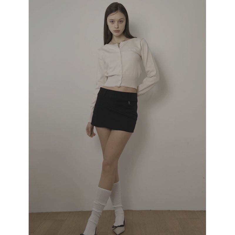 BELT MINI SKIRT-BLACK
