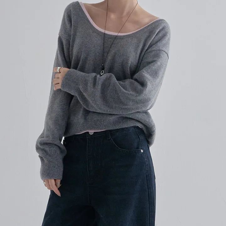 [Adentz] Wide Round-Neck Wool Knit - 5 Colors