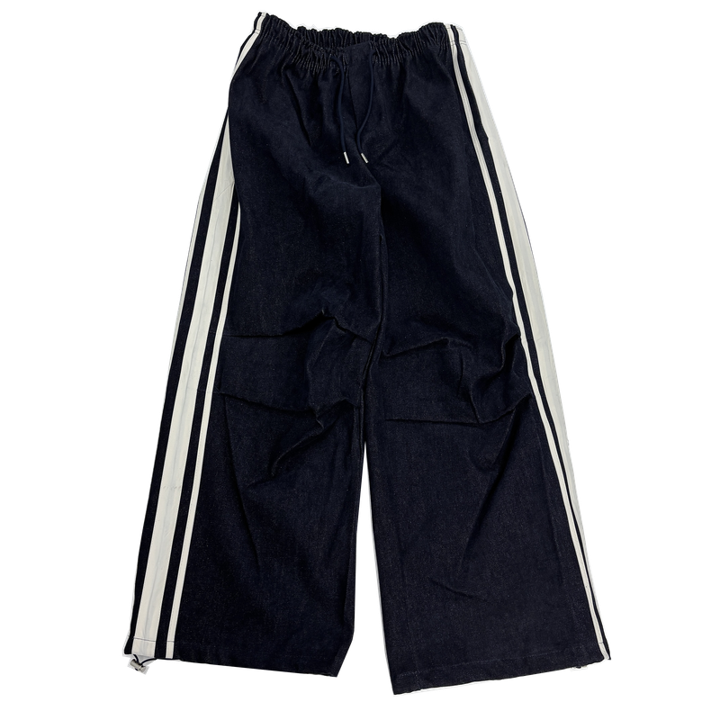 media track denim pants