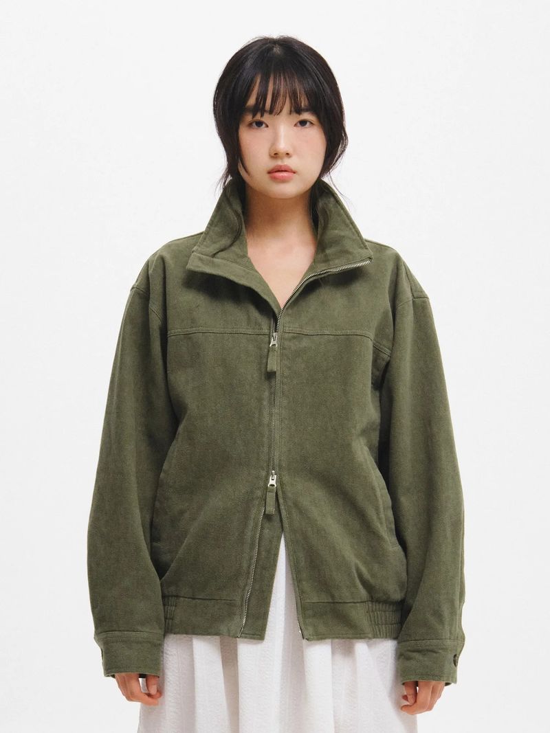 VINTAGE WASHED COTTON BLOUSON JUMPER