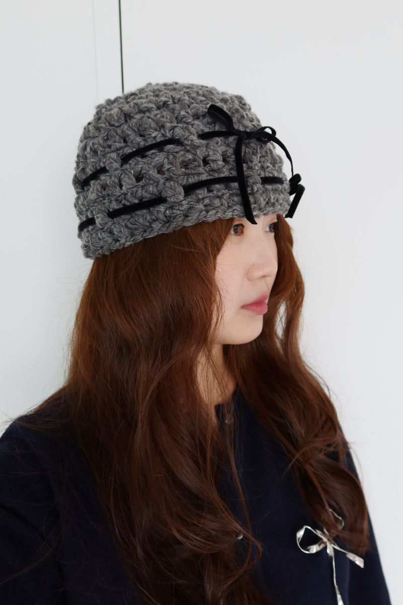 CROCHEANT（クロセアント）の「リボンショートビーニー（帽子）」