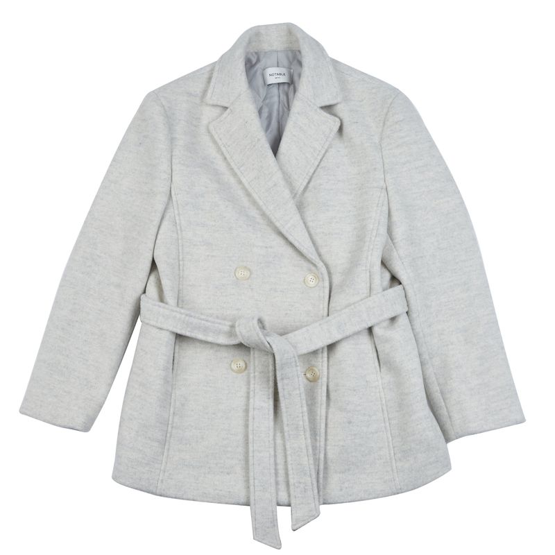 BELTED HALF COAT - LIGHT MELANGE