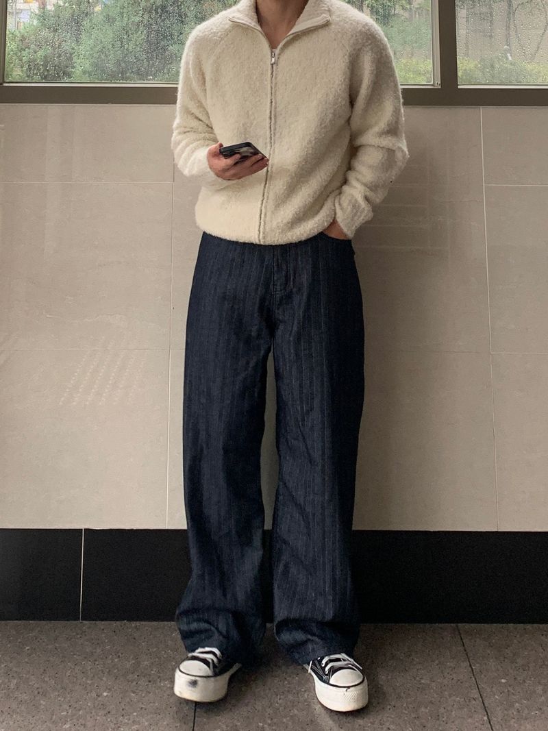Boucle Full Zip Two-Way Cardigan