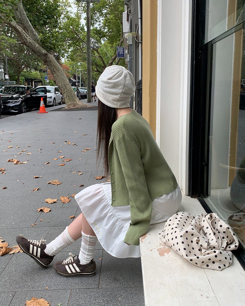 [ORIGINAL] Pudding Frill Angora Knit Cardigan