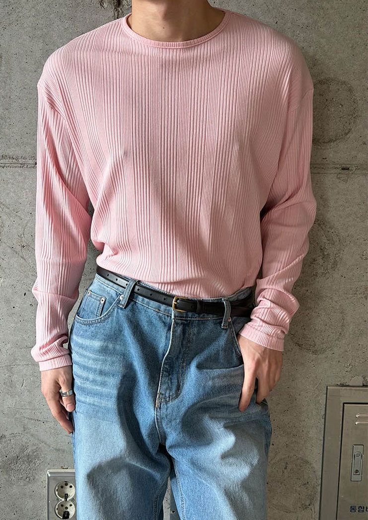 Irrregular rib slim long sleeves(5color)