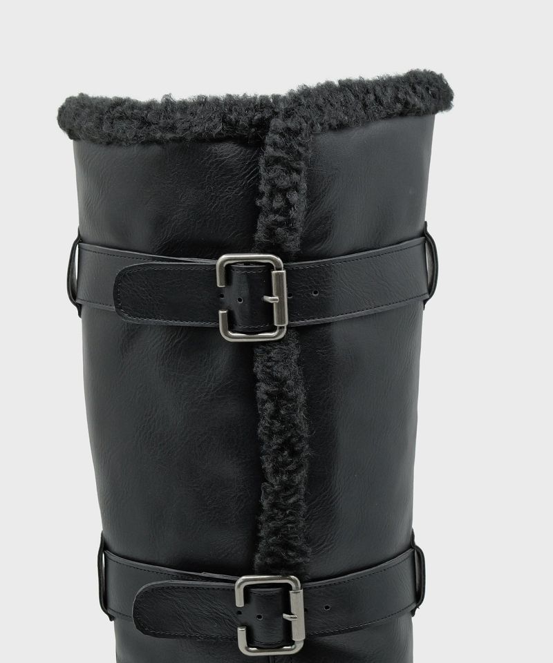 Ember 0034. Belted Fur Boots - 2colors