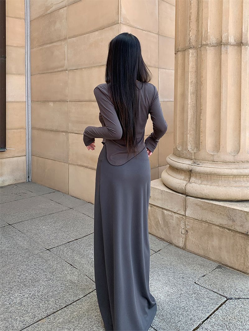 JERSEY LOOSE MAXI SKIRT (2C)
