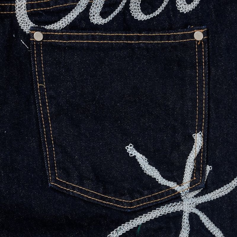 Esther Lettering Denim Pants 3C