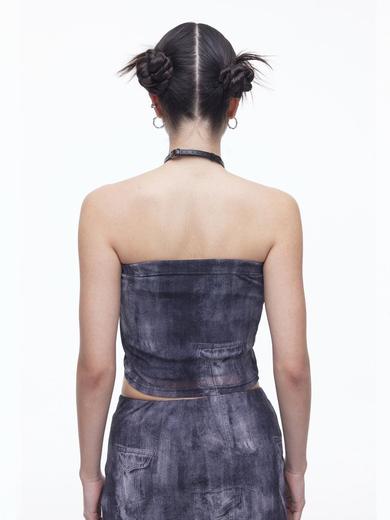 Denim Mesh Top (BK)