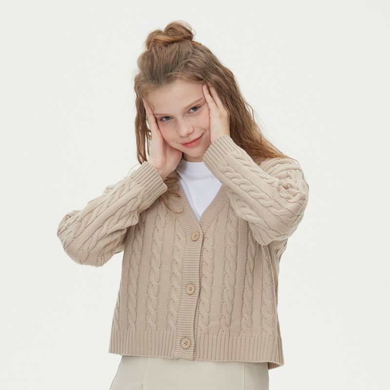 CROP CABLE KNIT CARDIGAN_BEIGE