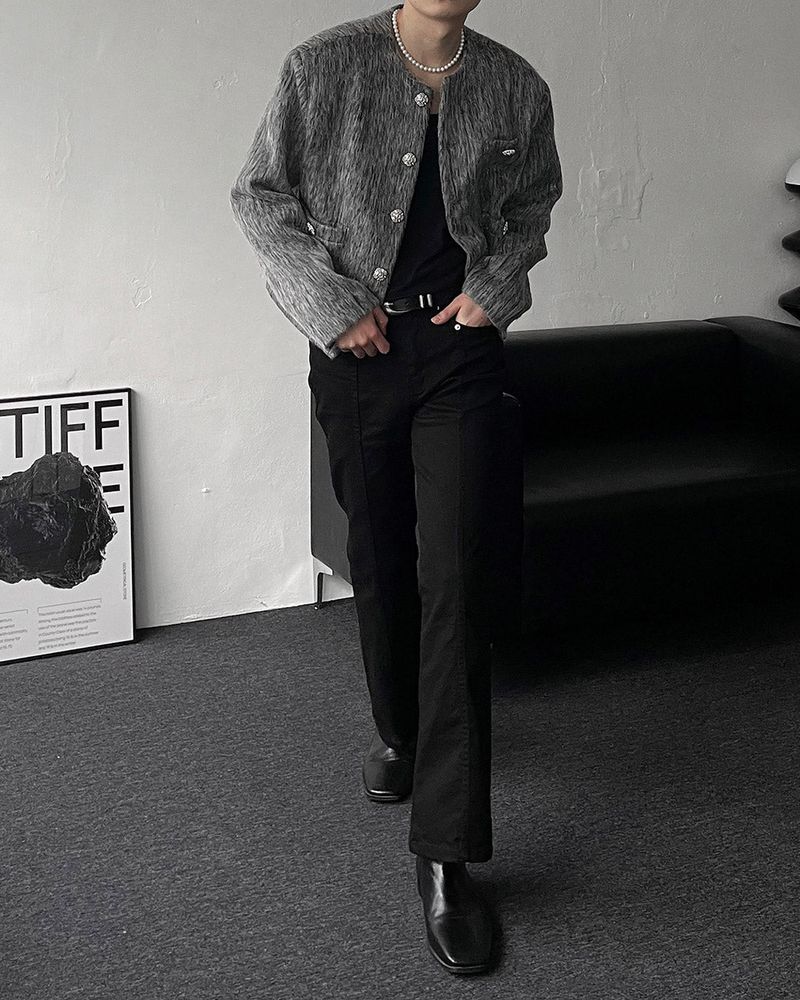 90's Jade Mohair Crop Jacket (2 colors)