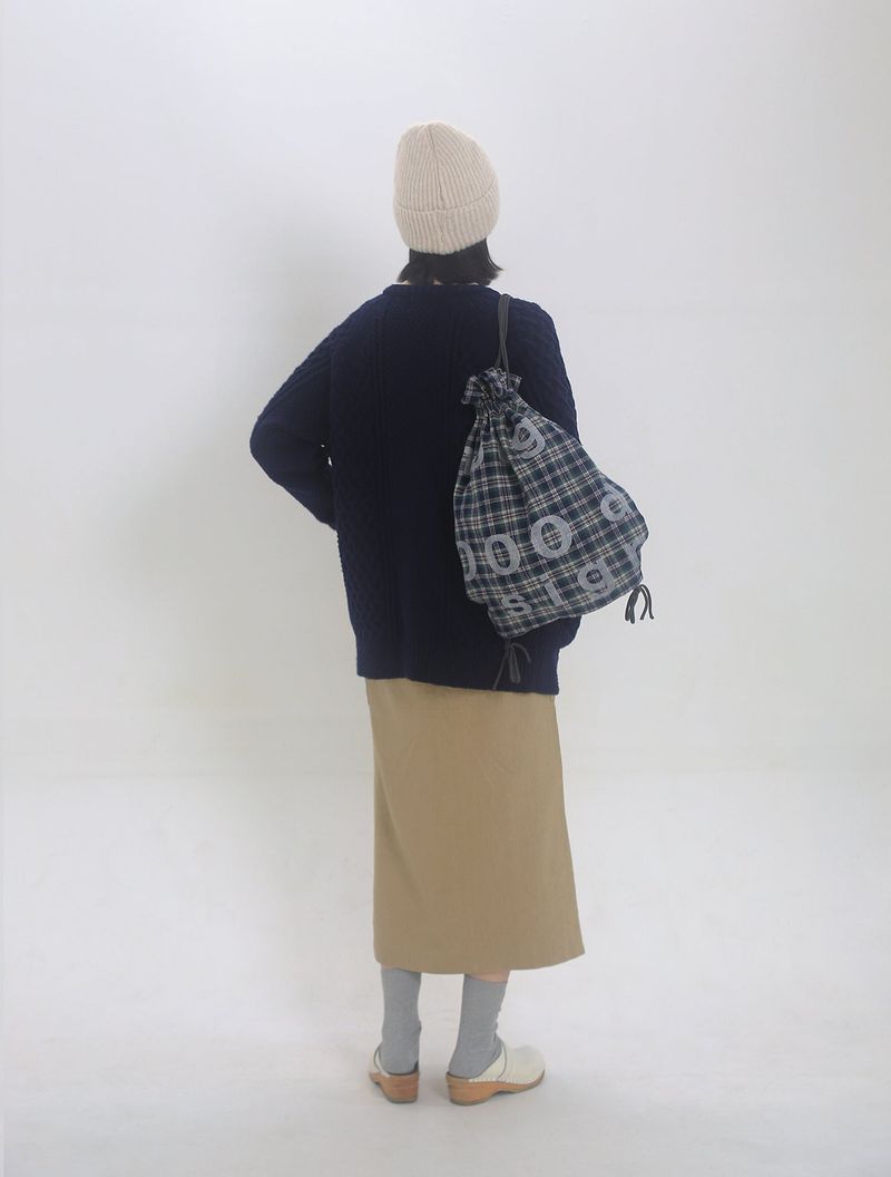 000 Design Check Gym Sack / Black