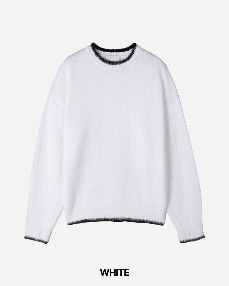 Moss Hairy Contrast Knit