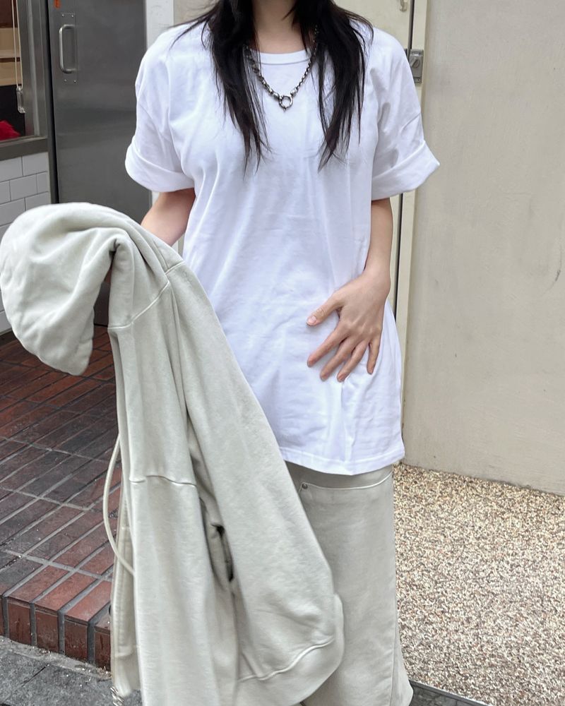 Layered Over U-neck T-shirt