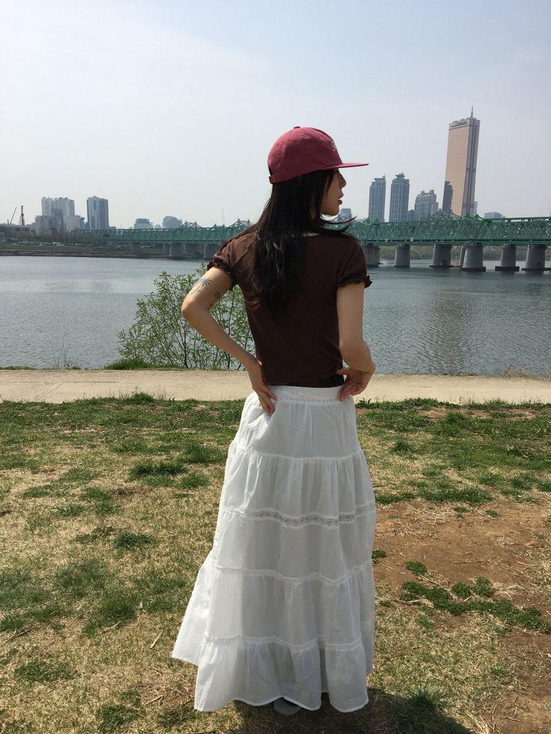 Lace shirring short sleeve(4color)