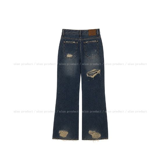 Tiu Damaged Bootcut Denim Pants