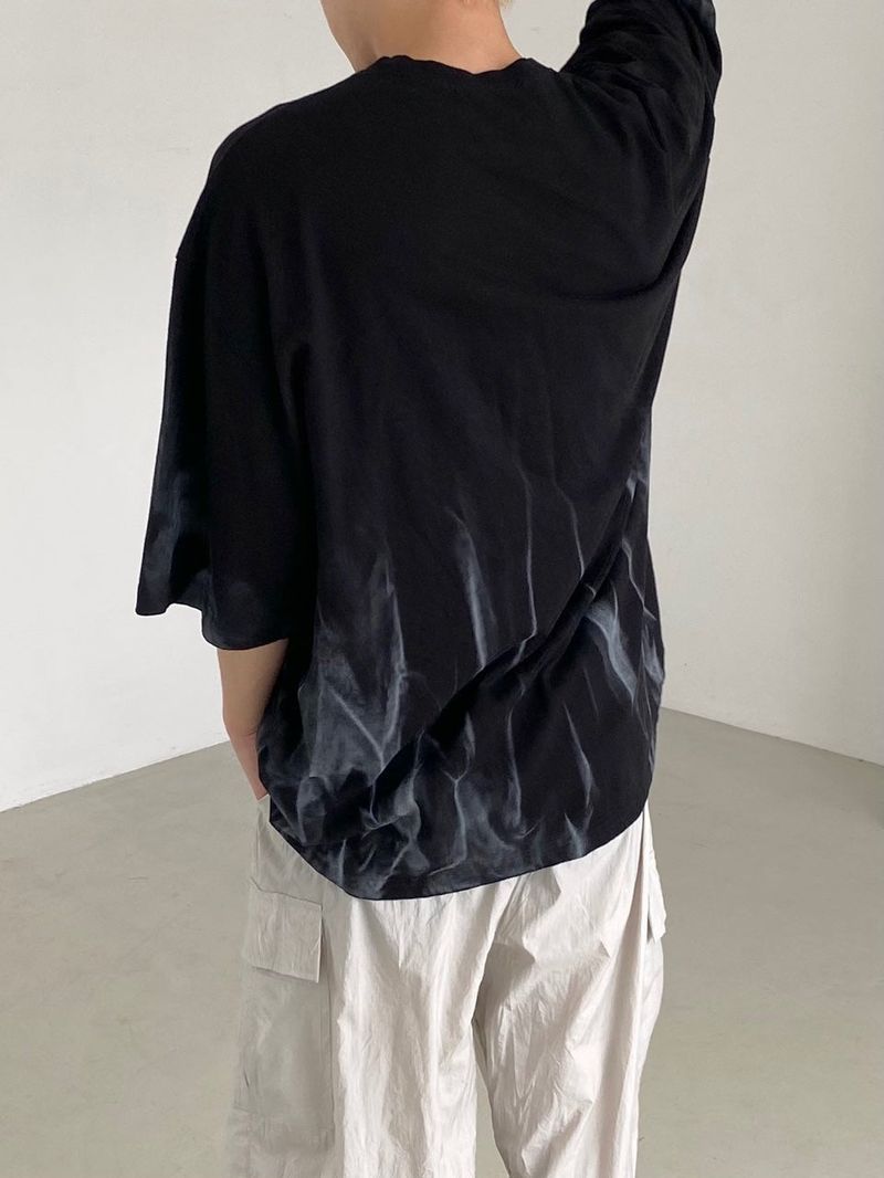 Flame Overfit Round Short Sleeve Tee 2color