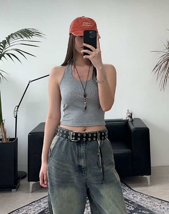 SATIIIZ（サティーズ）の「By ribbed halter sleeveless（Tops）」