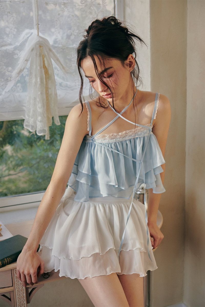 PAIN OR PLEASURE（ペインオアプレジャー）の「MERMAID FRILL TOP light blue（Tops）」