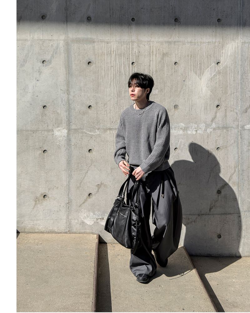 Ian Double-Pleat Wide Slacks