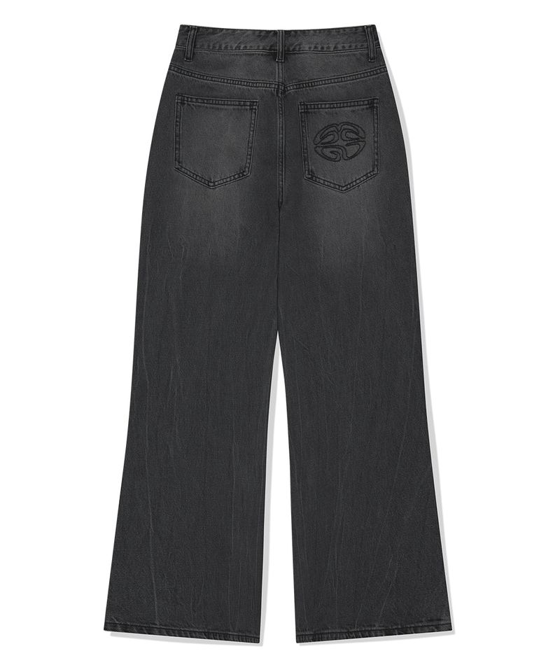 WASHED DART DENIM PANT