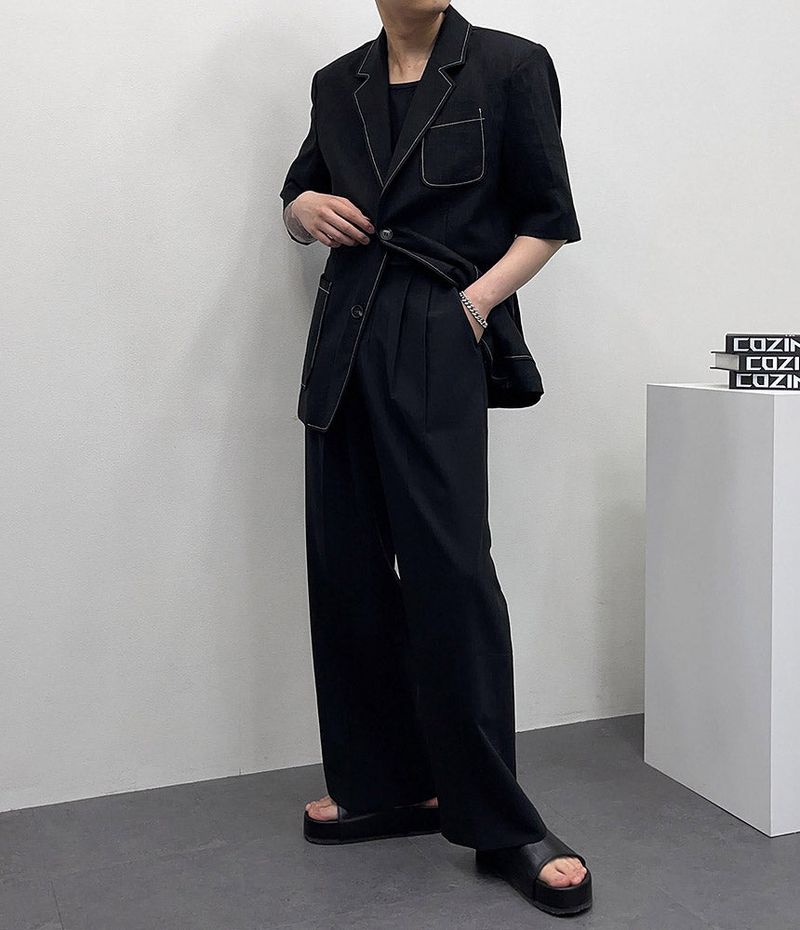 TAP Linen Stitch Short-Sleeved Jacket