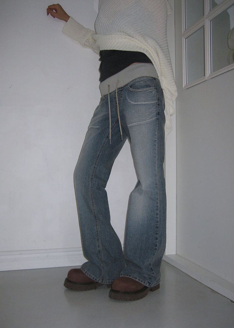 WASHING BANDING FLARE DENIM