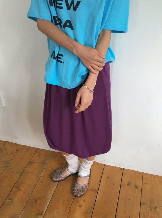 Mafu Balloon Shirring Midi Skirt